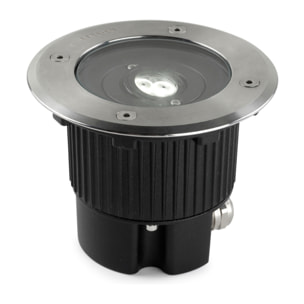 LEDS C4 Empotrable de suelo IP65-IP67 Gea Power LED Round ø130mm LED 8.9 Blanco cálido - 3000K ON-OFF Acero inoxidable AISI 316 460lm