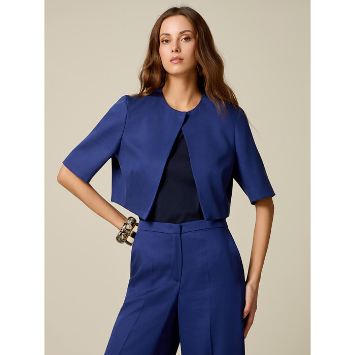 Oltre - Chaqueta corta de lyocell - Azul