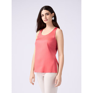 Oltre - Top in raso di viscosa - Rosso