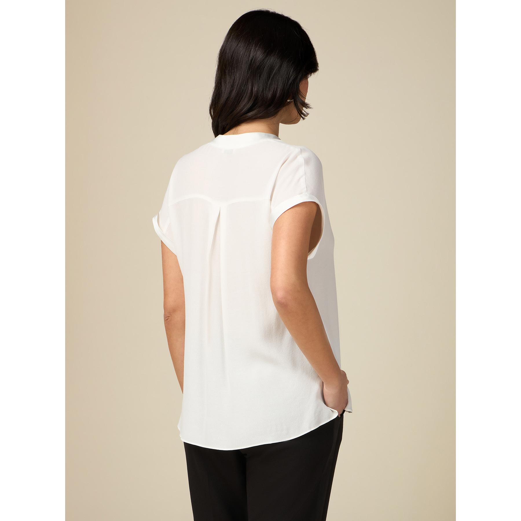 Oltre - Blusa maniche corte in viscosa - Bianco