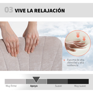 Silla de Oficina Piernas Cruzadas, Silla de Escritorio con Asiento Ancho, sin Reposabrazos, Ruedas, Altura Ajustable, Giratoria, Función Basculante, Tapizada en Chenilla, Beige