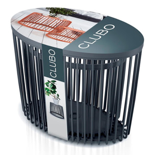 Set de 2 cestas de jardín soporte - mesa auxiliar decorativa clubo , dimensiones (mm) 568x348x450, color antracita