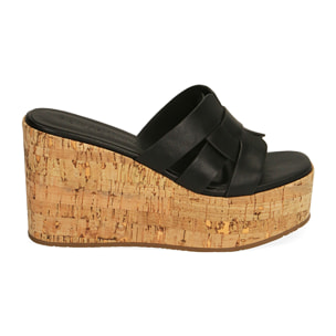 Zapatillas negras, plataforma de 9,5 cm