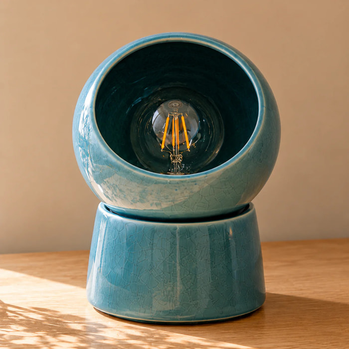 Lampe à poser en céramique bleue - Halo