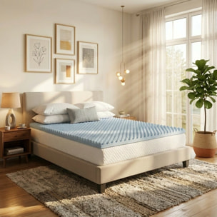 Surmatelas Mémoire de Forme et Gel Refresh, 6 cm, 7 Zones de Confort, Fabrication Française