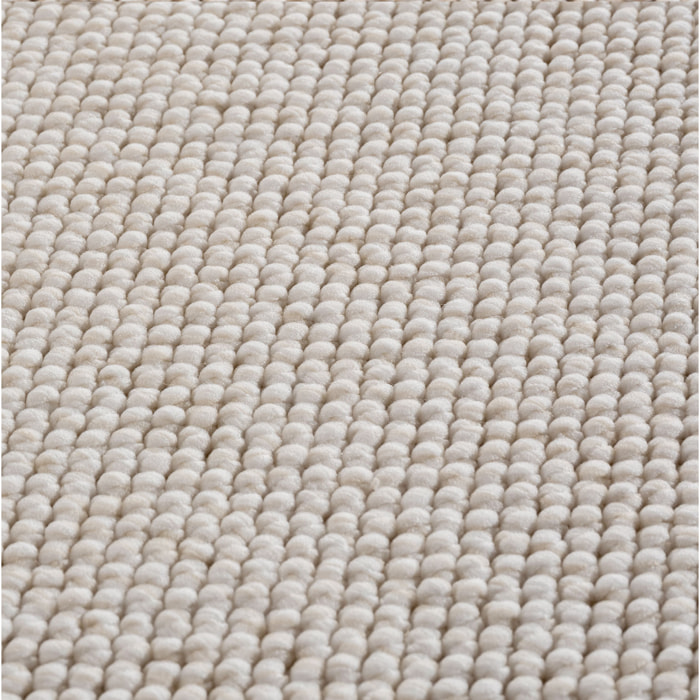 HELIX - Tapis moderne effet laine bouclé crème