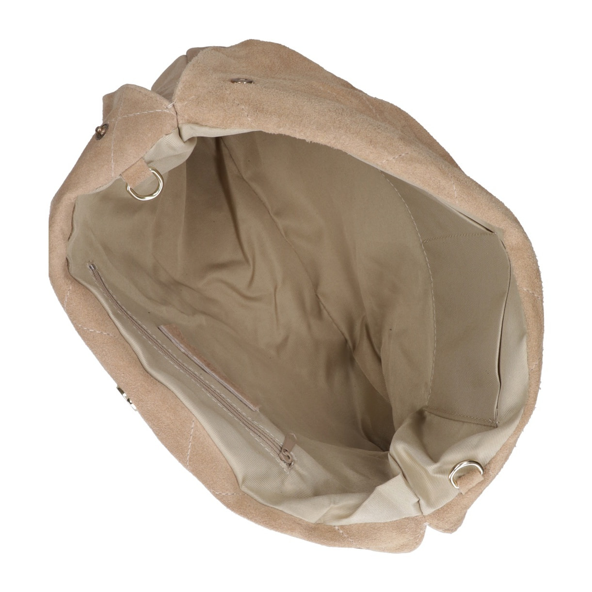 Borsa a spalla da donna Made in Italy - Modello Celeste Elite - Pelle scamosciata - 32.0 x 34.0 x 6.0 cm