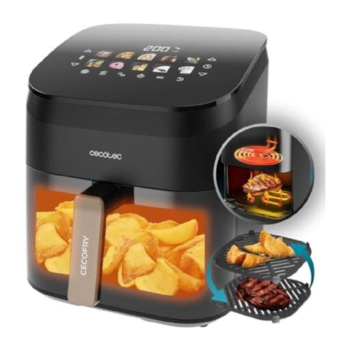 Cecotec Freidora sin aceite Cecofry&Grill Smokin' 6500