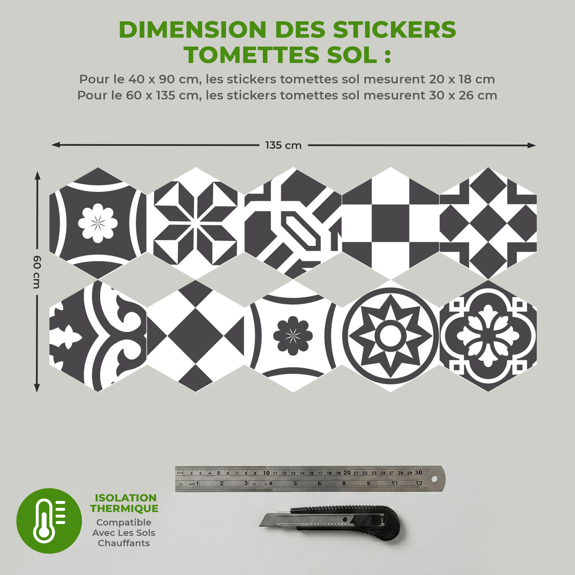 Sticker Sol avec laminat de Protection en Plastique Anti-dérapant | Stickers adhésif Sol - TOMETTES SOL CAVINO -