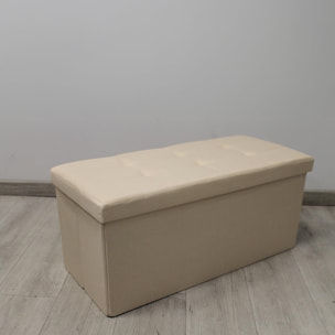 Pouf Contenitore, Puffo per Sedersi, Pouf Poggiapiedi, in Tessuto, Quadrato, 76X34X34 cm, Imbottito, Versatile, Facile da Pulire.