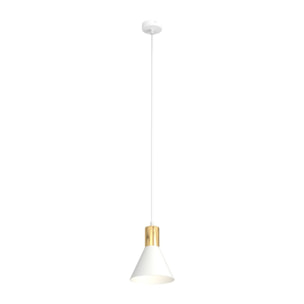 Lampada a sospensione Rosa in acciaio bianco e oro