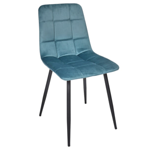 Chaise Mateo Bleu Canard - Lot de 4
