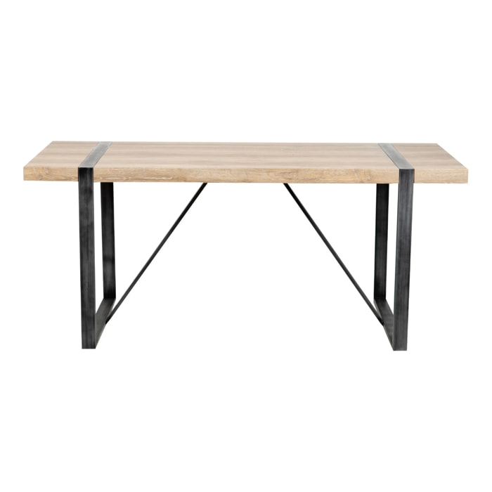 Mesa Comedor Madera-metal Natural 180x90x76 Cm