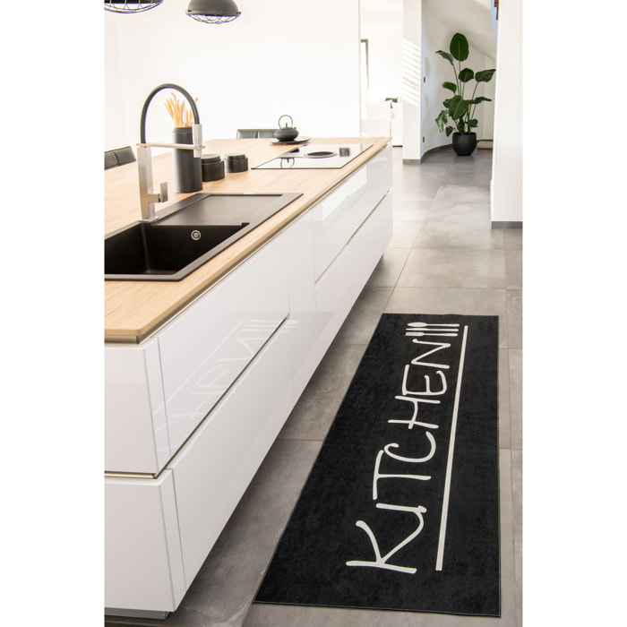 Stampa - tapis de cuisine lavable à motif, noir