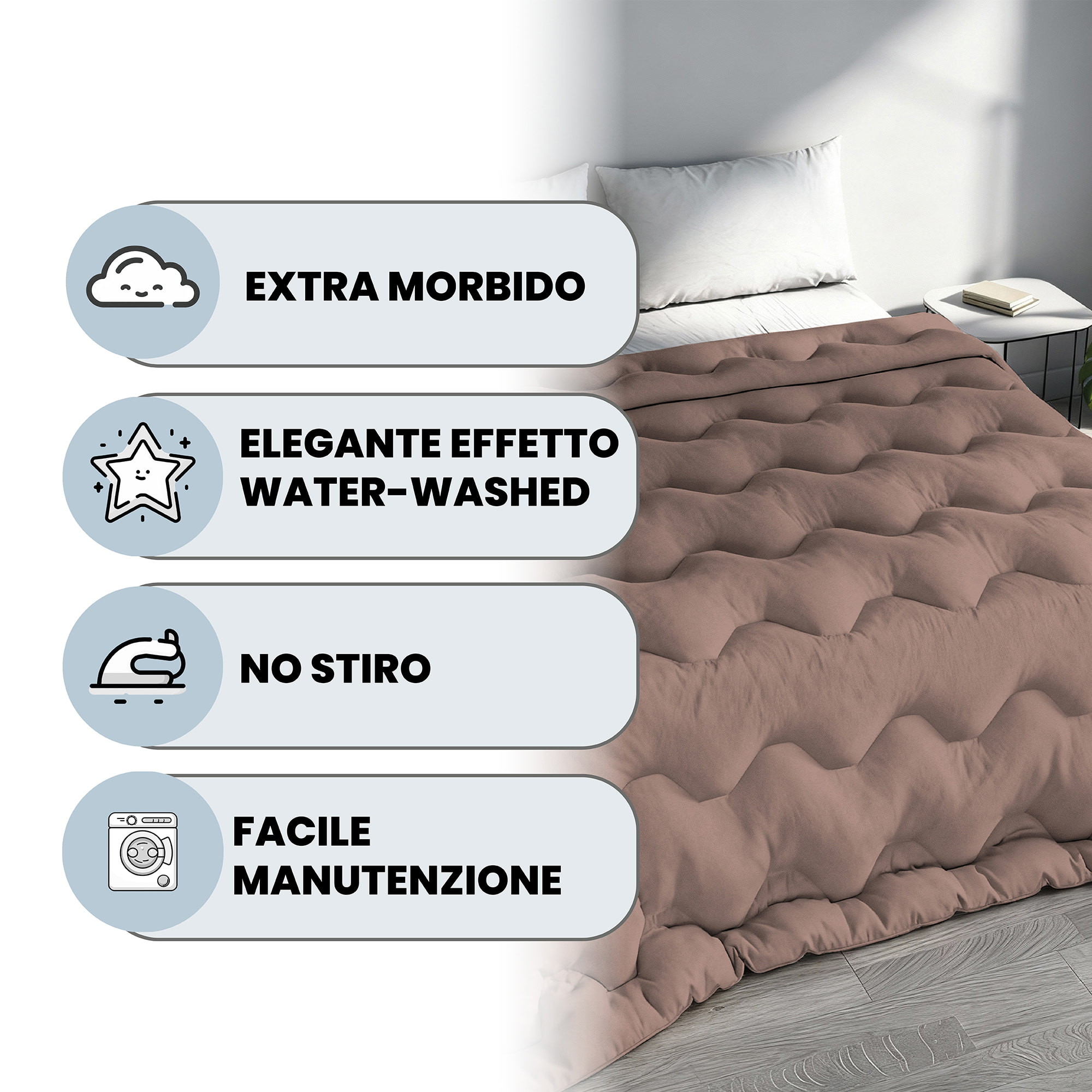 TRAPUNTA INVERNALE WATERWASHED MATRIMONIALE Made in Italy