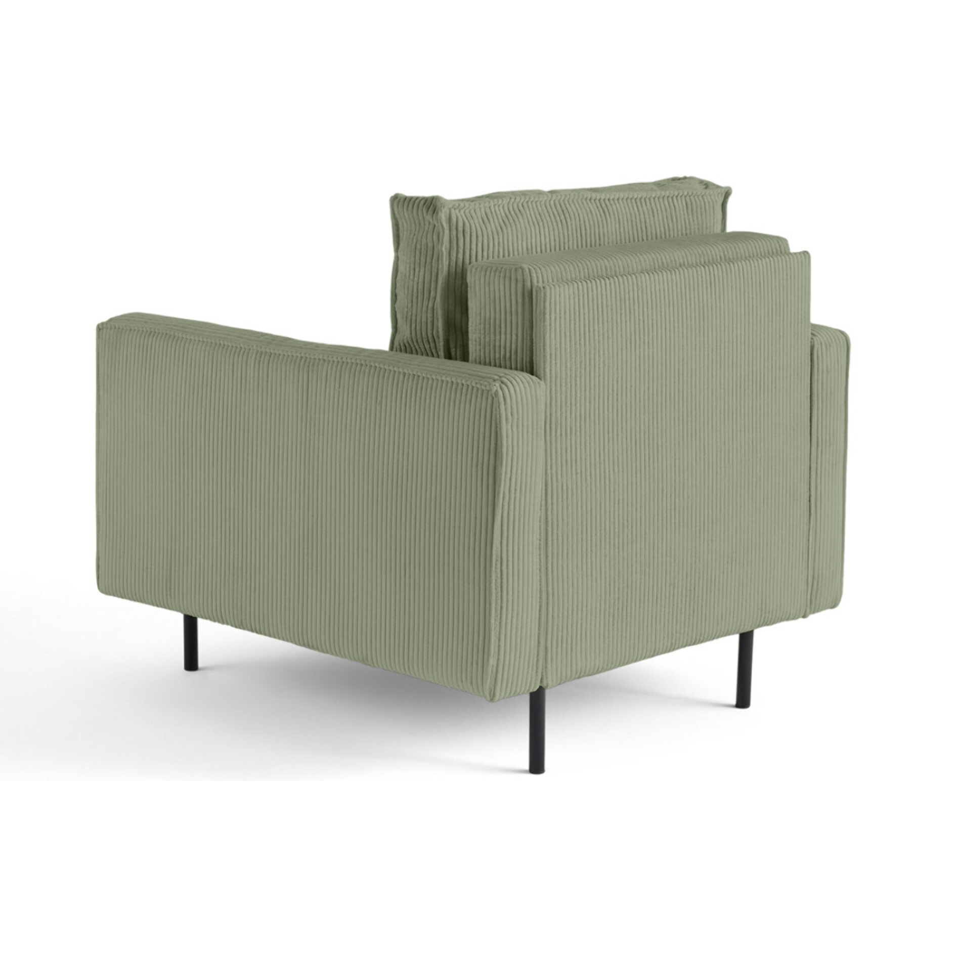 Charlie - fauteuil - pieds hauts - en velours côtelé - Vert sauge