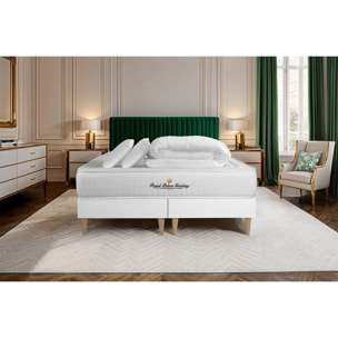 Pack matelas LANCASTER + sommiers blanc + Couette + 2 oreillers