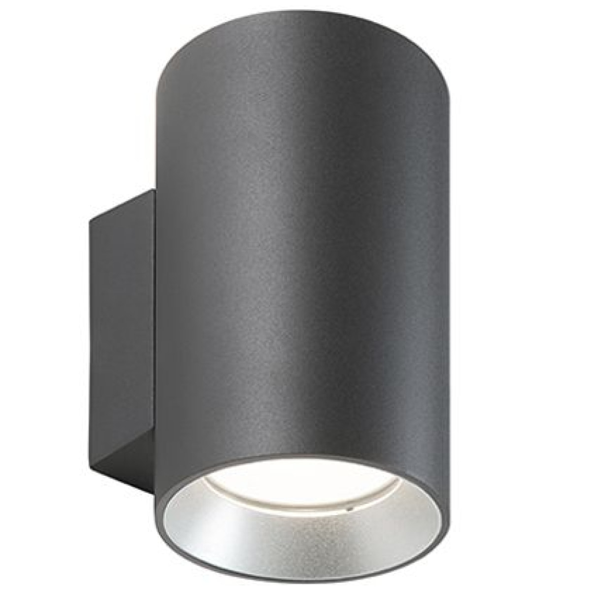 Show - Applique Cilindrico Da Parete A Led 20W A Luce Singola Calda Colore Grigio