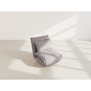 Candice - Banquette 1 place convertible clic-clac en velours côtelé - Gris clair