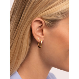 Pendiente Suelto Moon Plata Baño Oro