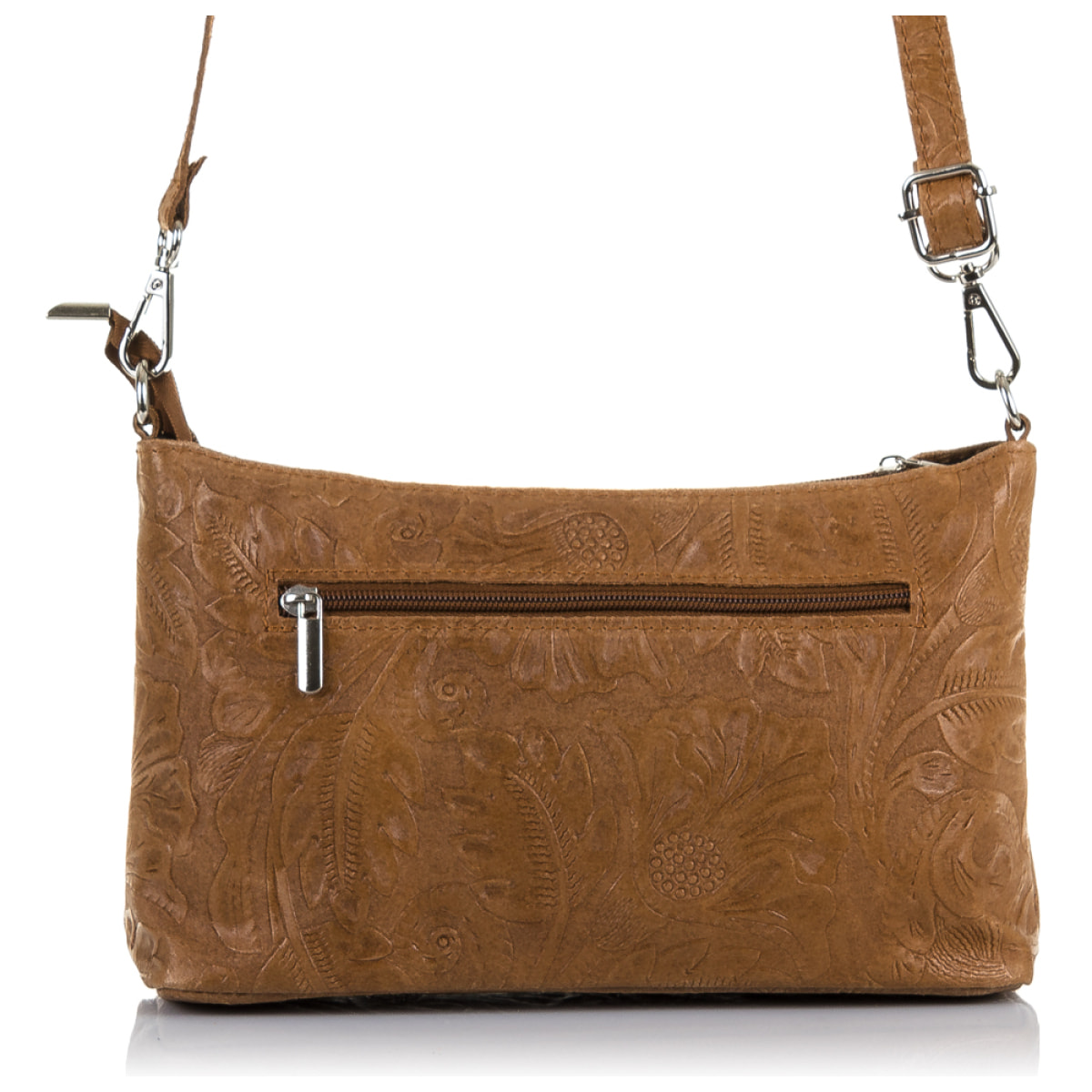 Martia Bolso bandolera Mujer.Piel auténtica Gamuza Grabado Arabesco