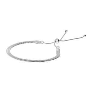 Bracciale con Catena Snake Piatta in Argento 925 placcato Platino