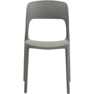 Set di 4 sedie FUERTEVENTURA in polipropilene grigie