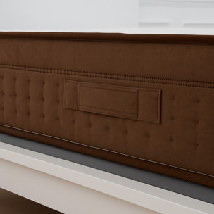 Materasso Ginflex Matrimoniale 160x190 Memory Foam 2 Strati Fisso Altezza 25cm Tessuto Biocotton Con Fascia Perimetrale Di Velluto Marrone (Antiacaro - Anallergico - Antibatterico - Ergonomico)