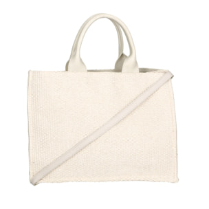 Borsa a mano da donna - Modello False - Misto pelle e tessuto - 31.0 x 41.5 x 15.5 cm