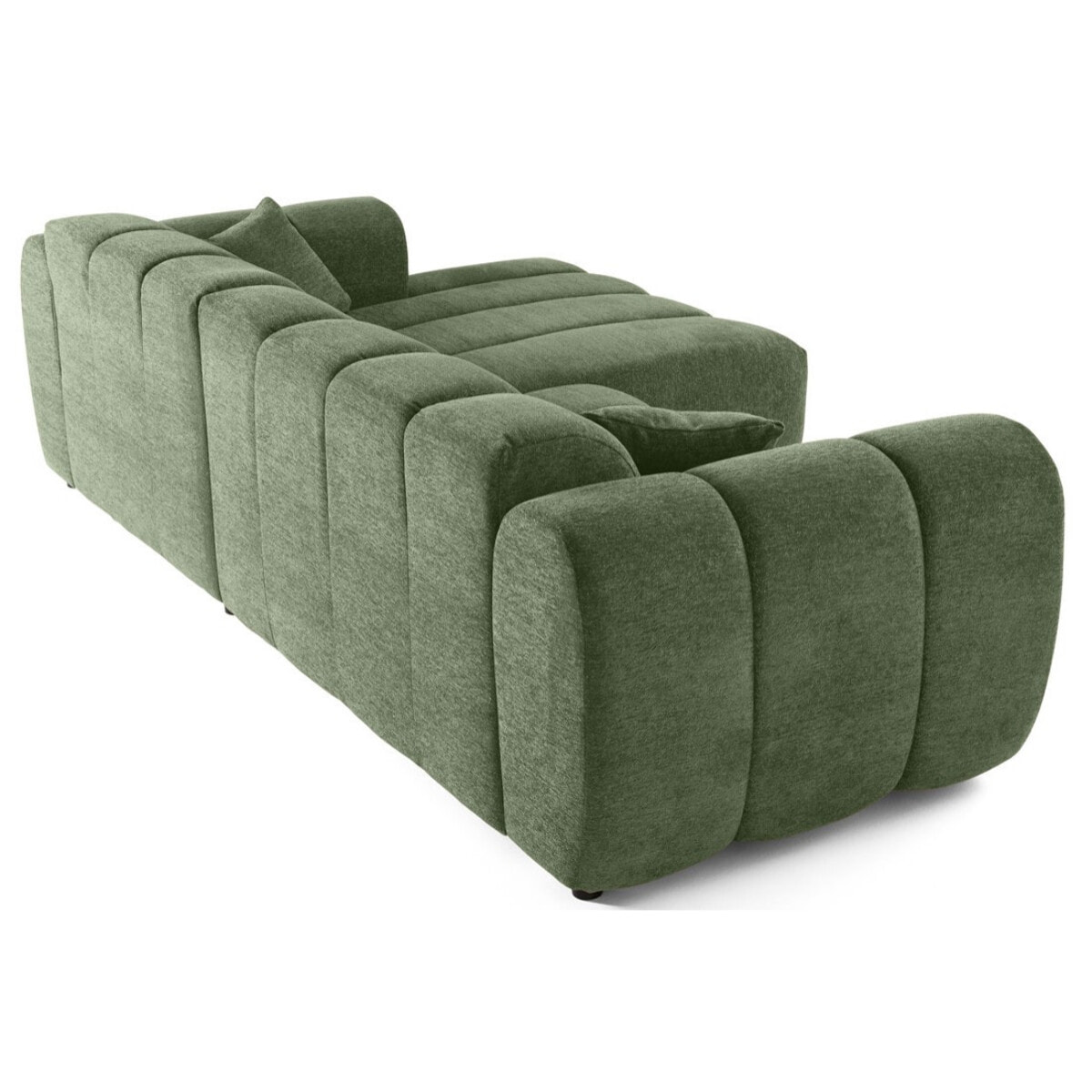 Curtis - canapé d'angle droit 4 places en tissu texturé - Vert