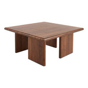 Table basse carré effet noyer 80 x 80cm