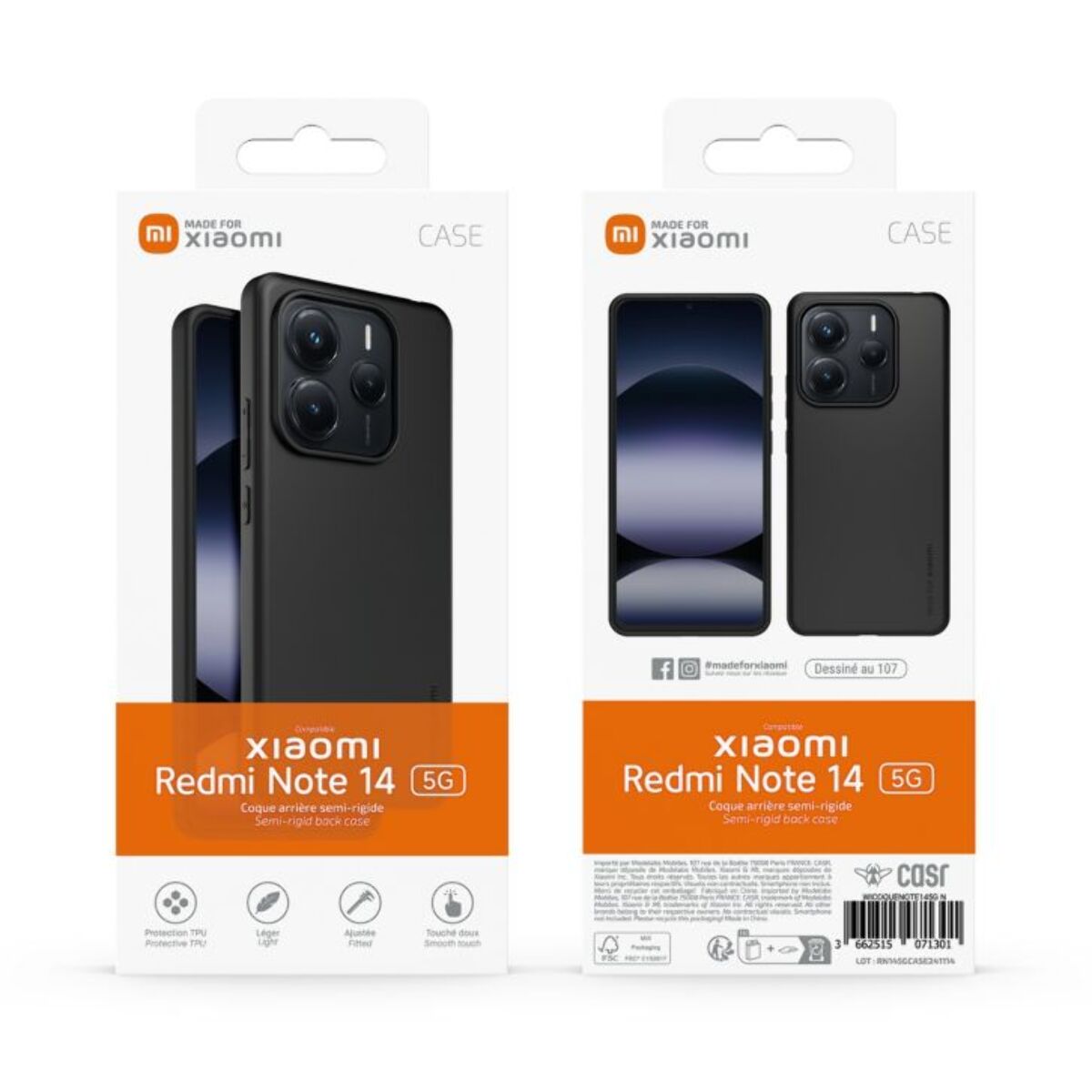 Coque XIAOMI Redmi Note 14 5G Noir