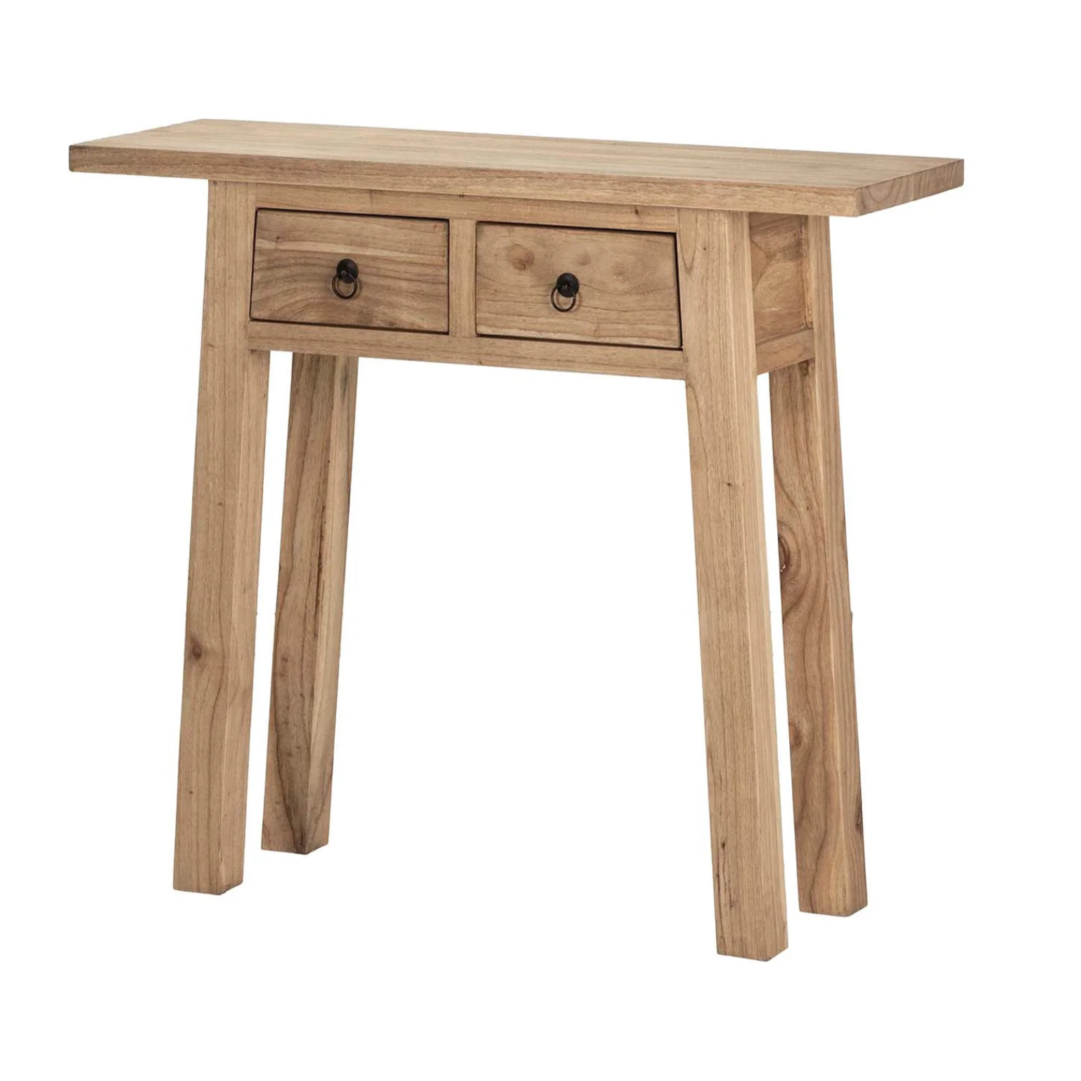 Consola Madera Mindi Natural 2 Cajones 90x30x80 Cm