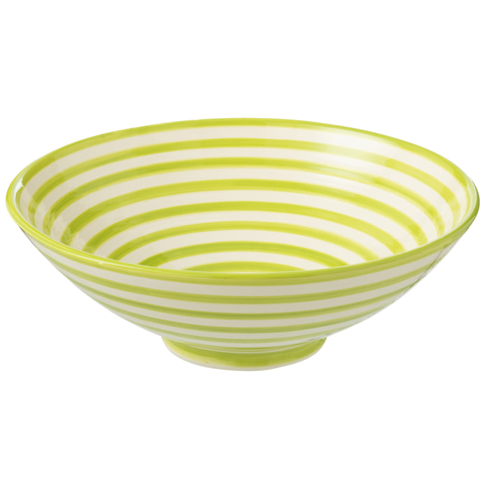 J-Line bol Granada Stripes Lebrillo - céramique - blanc/vert