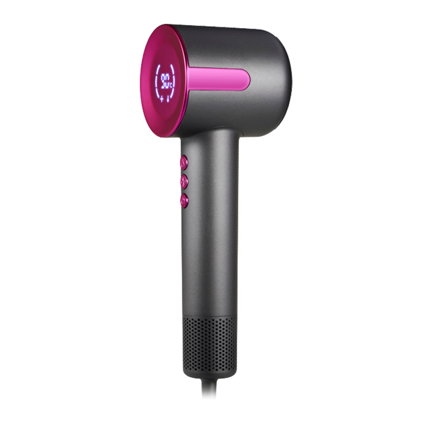 Asciugacapelli ionico da 1500W, 3 velocità, fino a 90°C. Include beccuccio concentratore magnetico.