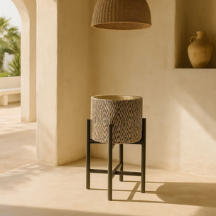 Cache pot sur pieds noirs 27 x h40cm YORI