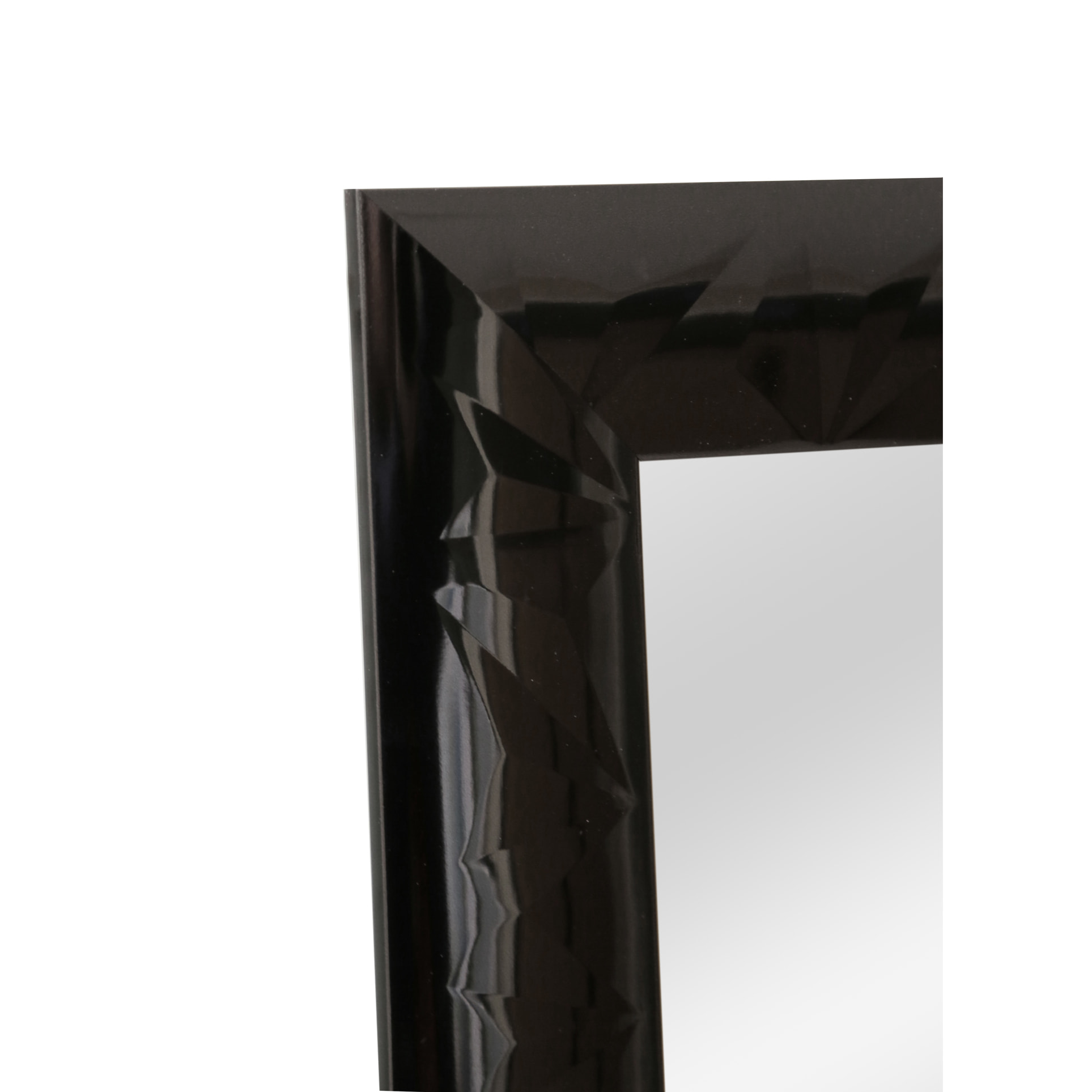 Espejo rectangular Crackie poliestireno negro 143x63x2 cm