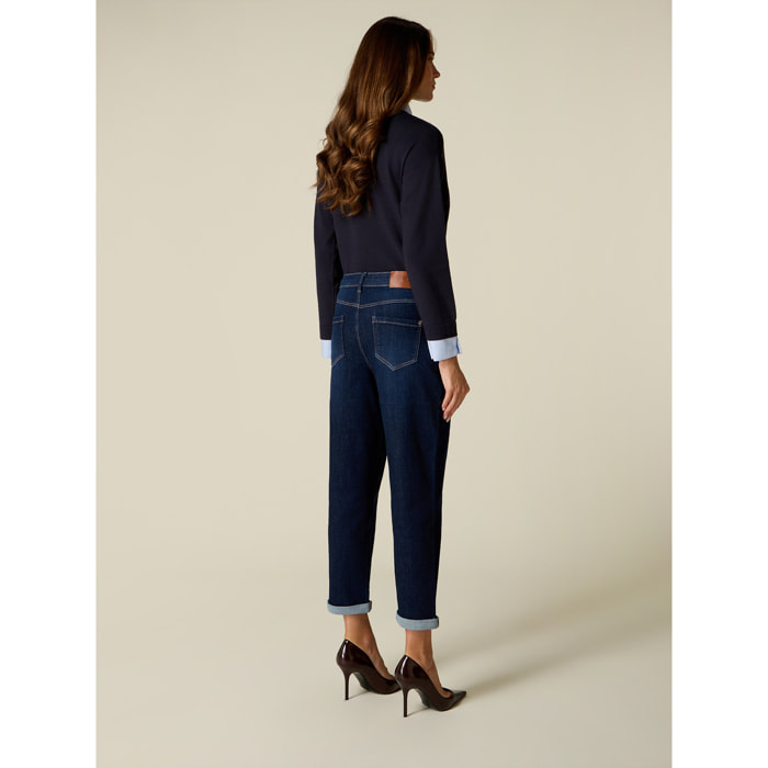Oltre - Jeans boyslim blu scuri - Blu