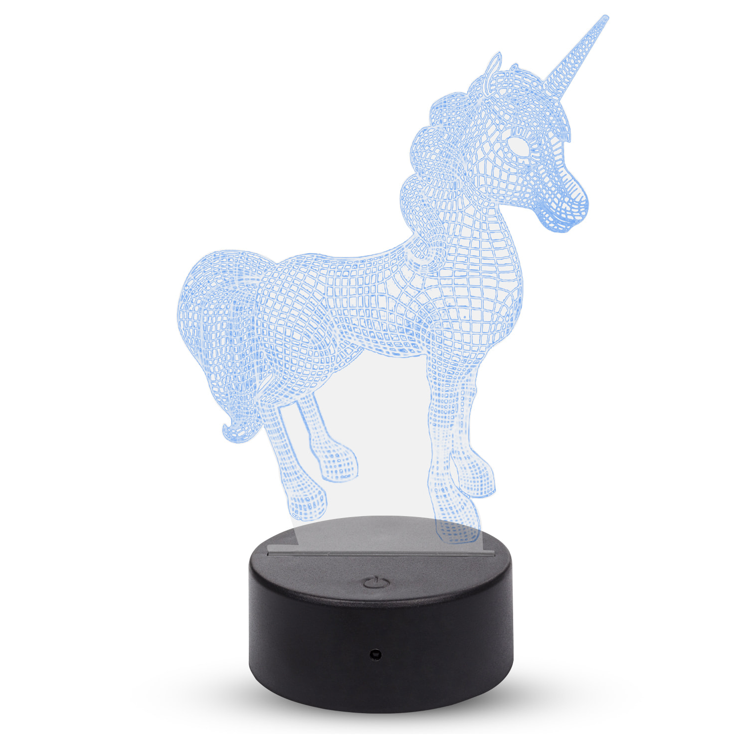 Lámpara ambiental efecto 3D, diseño Unicornio. Luces RGB intercambiables, con efectos y mando a distancia.