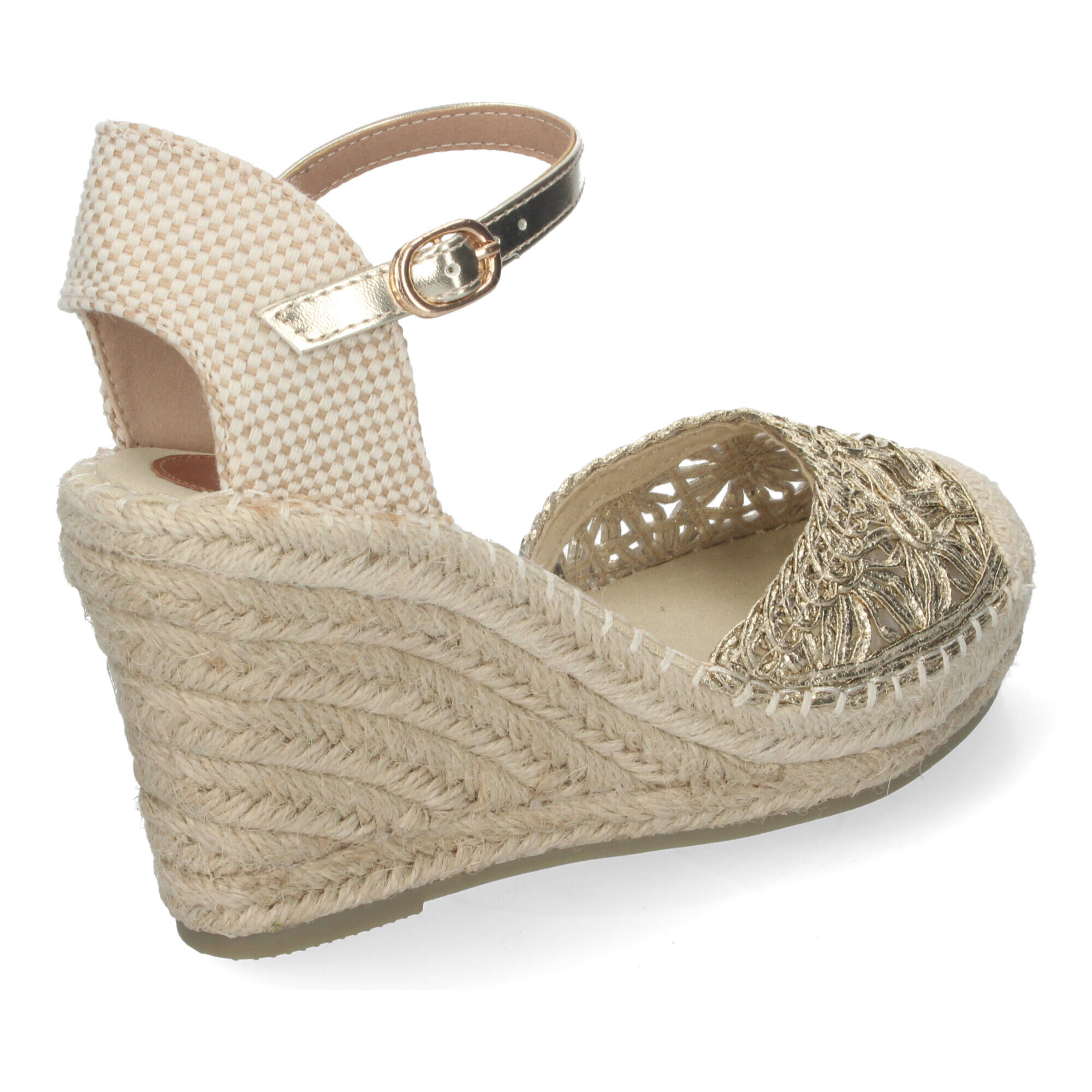 Sandalia de Cuña de Yute para Mujer, Estilo Valenciana