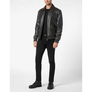 PHILIPP PLEIN Bomber de cuero