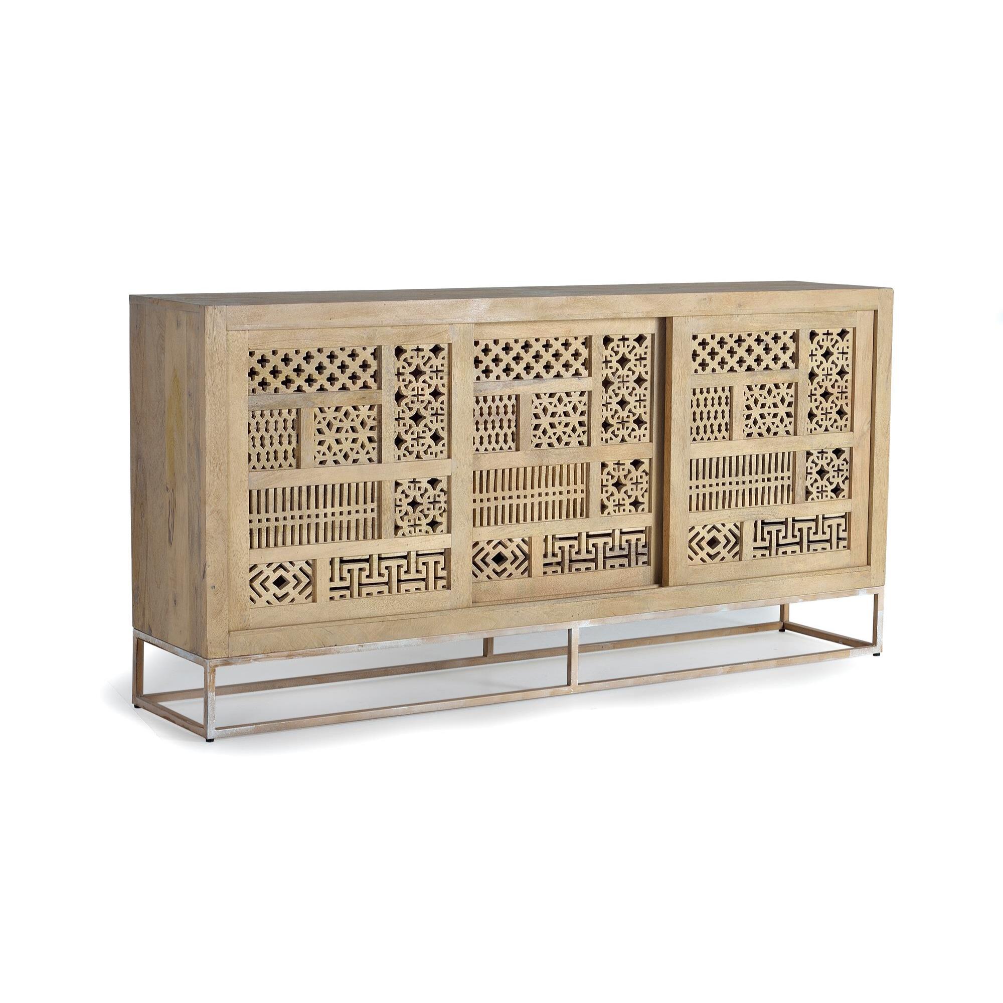 Aparador - madera de mango y metal - 95x190x40cm