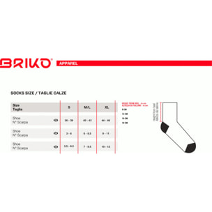 Calze Briko Uomo Donna Bianco Hight Socks 16Cm