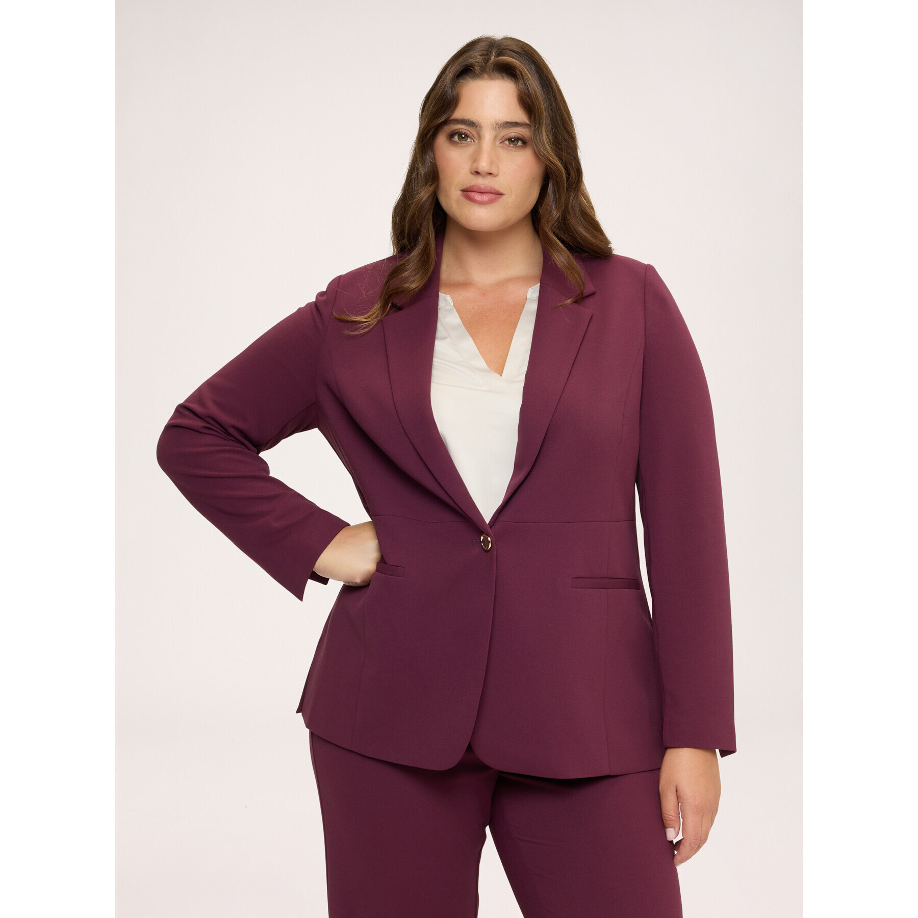 Fiorella Rubino - Blazer destrutturato in tessuto stretch - Bordeaux