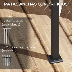 Pérgola de Pared 4x3 m Cenador de Jardín con Techo Retráctil de Poliéster y Marco de Acero para Celebraciones Fiestas Bodas Crema y Gris Oscuro