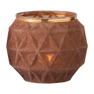 J-Line bougeoir Boule - verre - ocre - large - 2 pcs