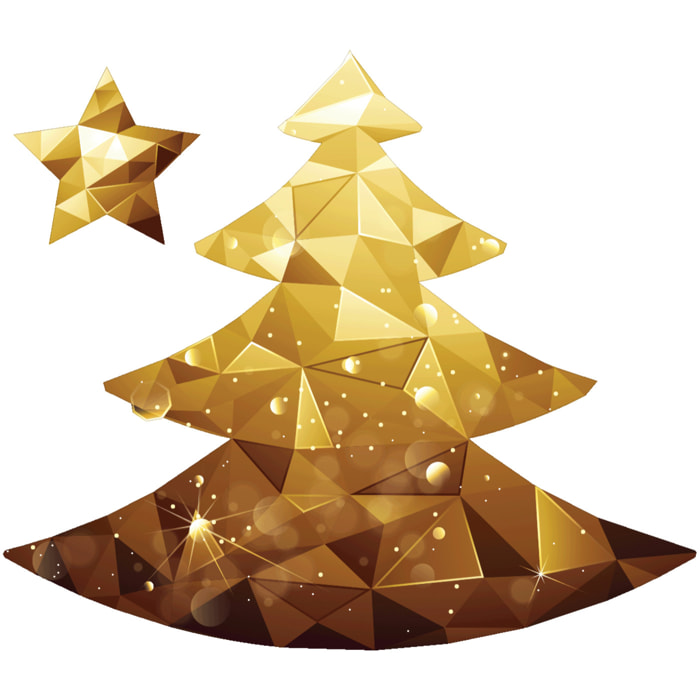 Sticker Noël sapin origami - Autocollants stickers adhésifs noël - décoration fêtes