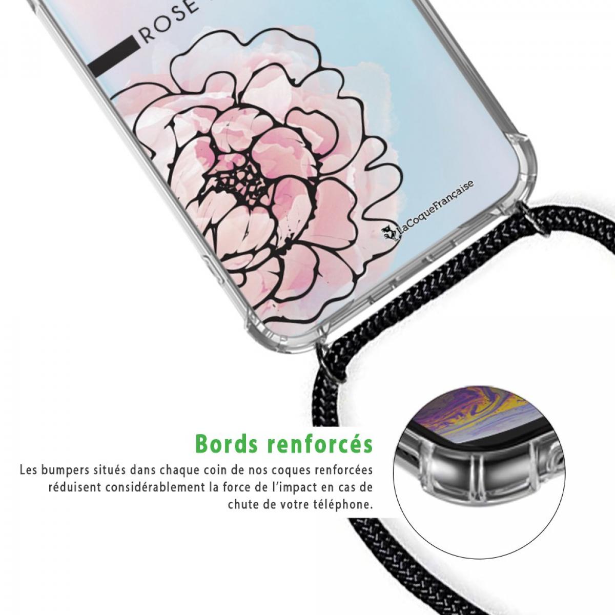 Coque cordon Samsung Galaxy S10 Dessin Rose Pivoine La Coque Francaise