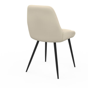 Chaises Ornella tissu beige pieds métal noirs - lot de 6