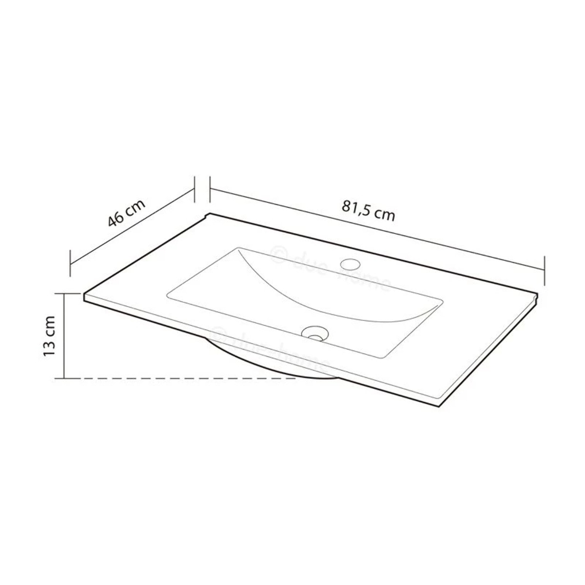 Lavabo de resina rectangular PMMA Blanco